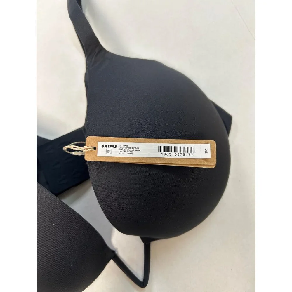 SKIMS Ultimate Deep V Push-Up Bra Onyx Size 34DDD NWT - Picture 6 of 6